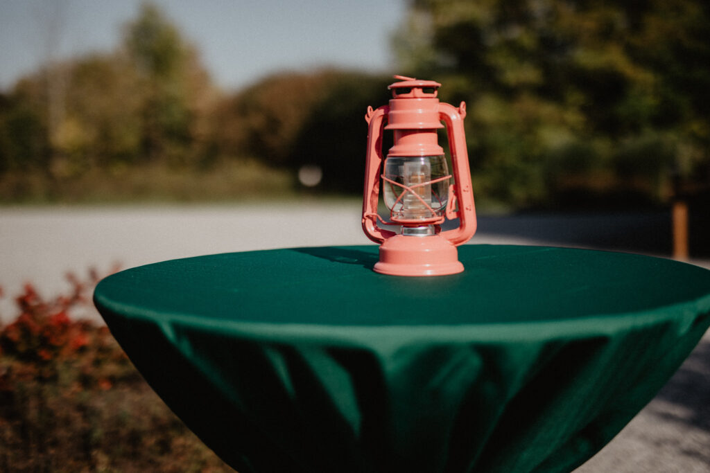 camping lantern for summer camp wedding reception decor in upstate new york